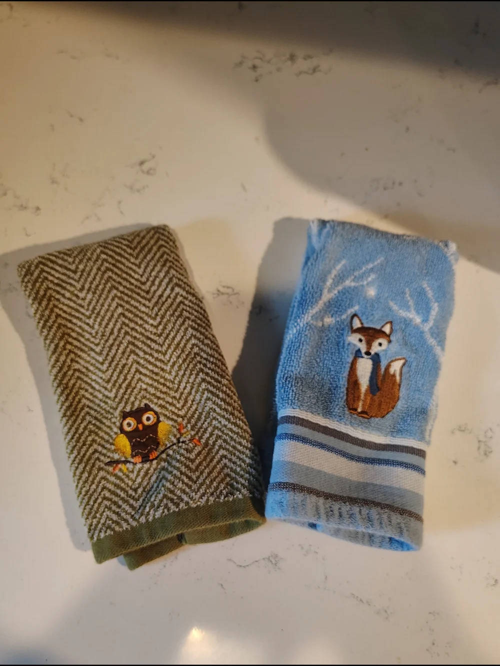 Kids Blue Fox Hand Towel - Plush Kids Accessories